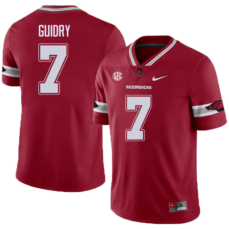 Men #7 Briston Guidry Arkansas Razorback College Football Alternate Jerseys Sale-Cardinal